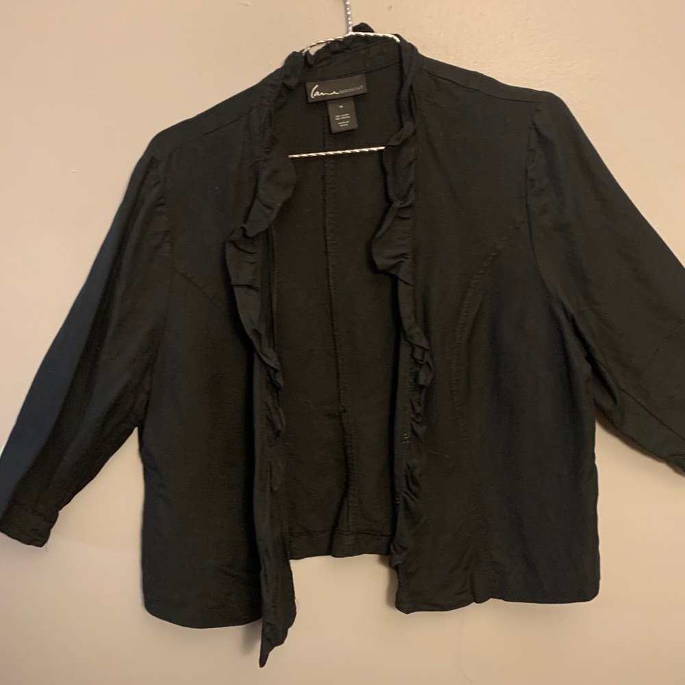 black blazer jacket with cute ruffle, 14